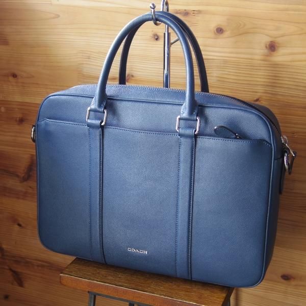 美品☆コーチ/COACH【☆ブリーフケース/ネイビー】ユニセックス/メンズ