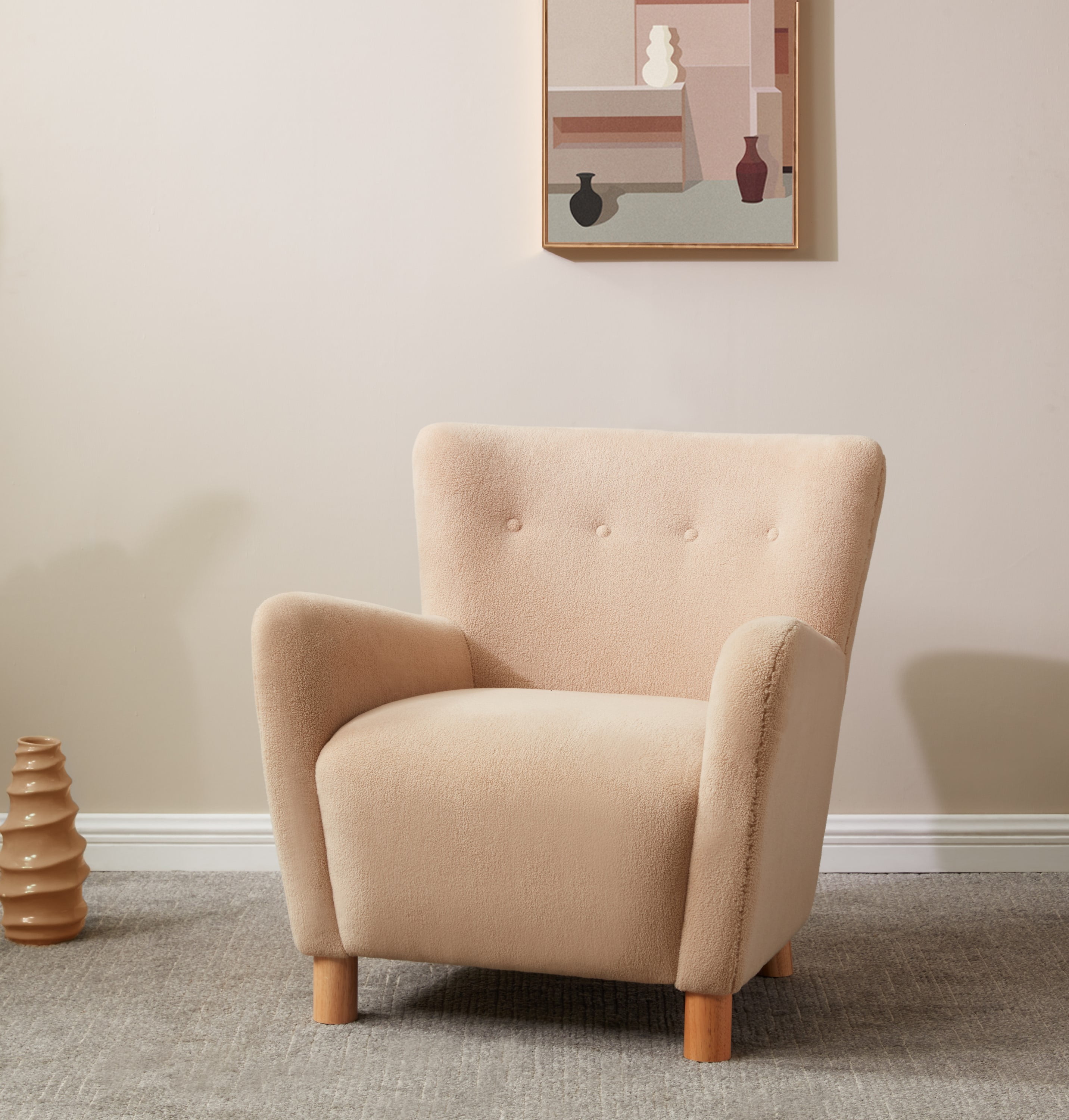 SAFAVIEH Couture Carey Modern Faux Shearling Solid Accent Chair