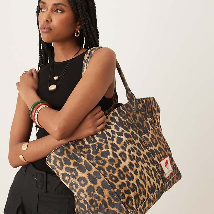 Becksondergaard camila canvas tote bag in leopard print | ASOS