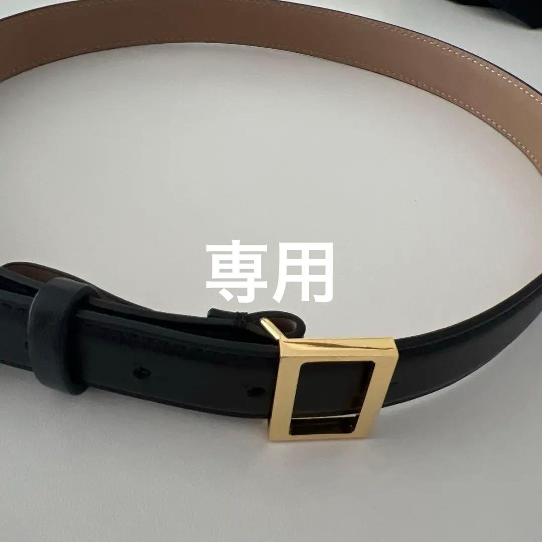 YONFA ブラックレザーベルト ゴールドバックルM ゴールドバックル レザーベルト | ブラック - 古着屋グレープフルーツ